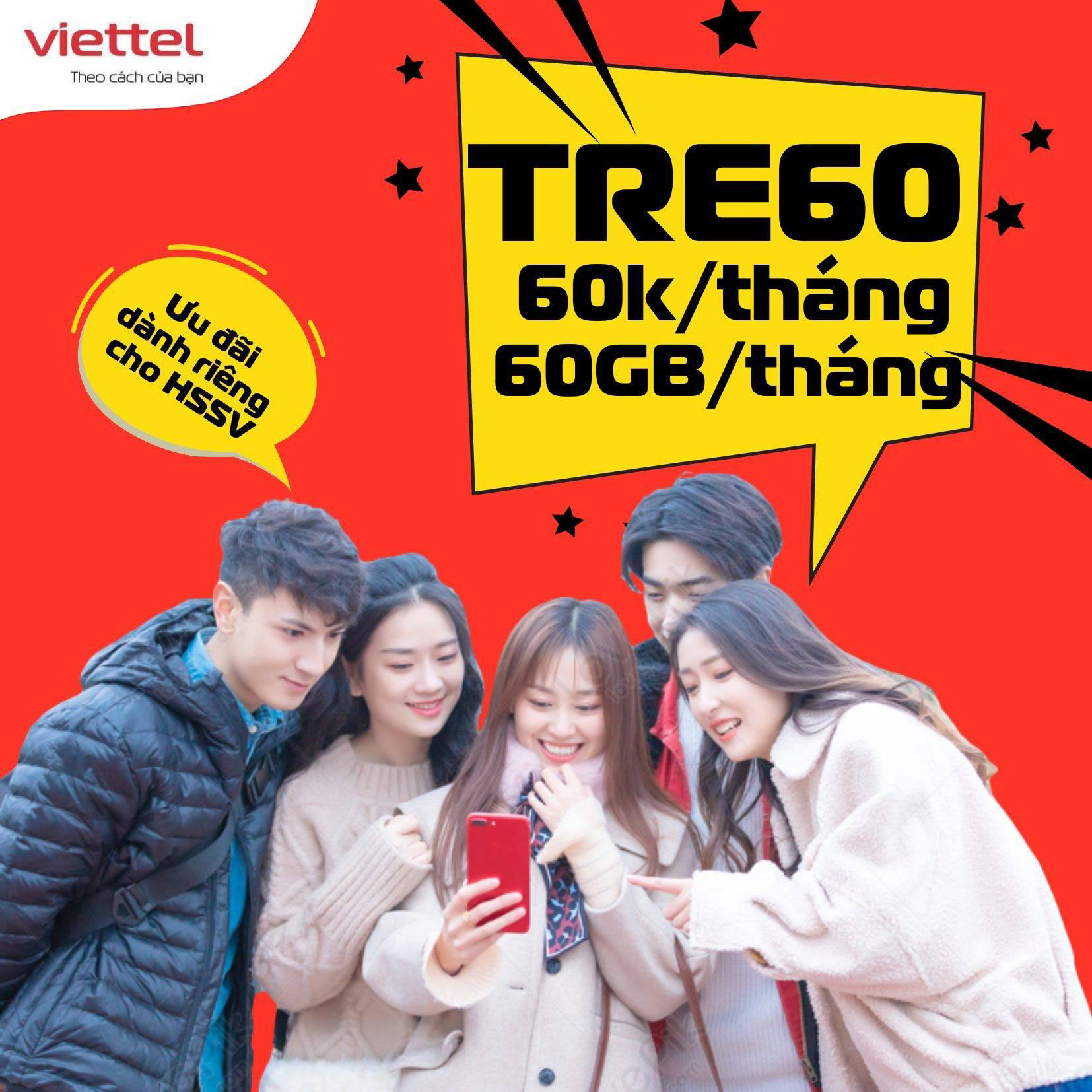 Gói 60k Viettel 2GB/ngày miễn phí TikTok hấp dẫn